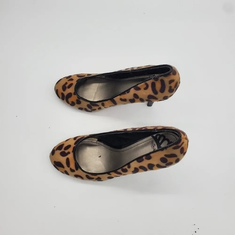 Fergalicious Utopia Leopard Print Faux Fur Pumps Women’s Size 7M Shoes